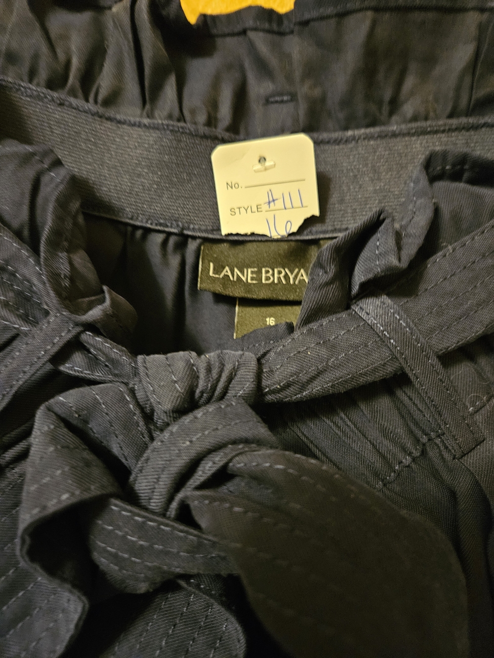 Lane Bryant Navy Paperbag Tie-Waist Wide Leg Pants - Picture 2 of 7